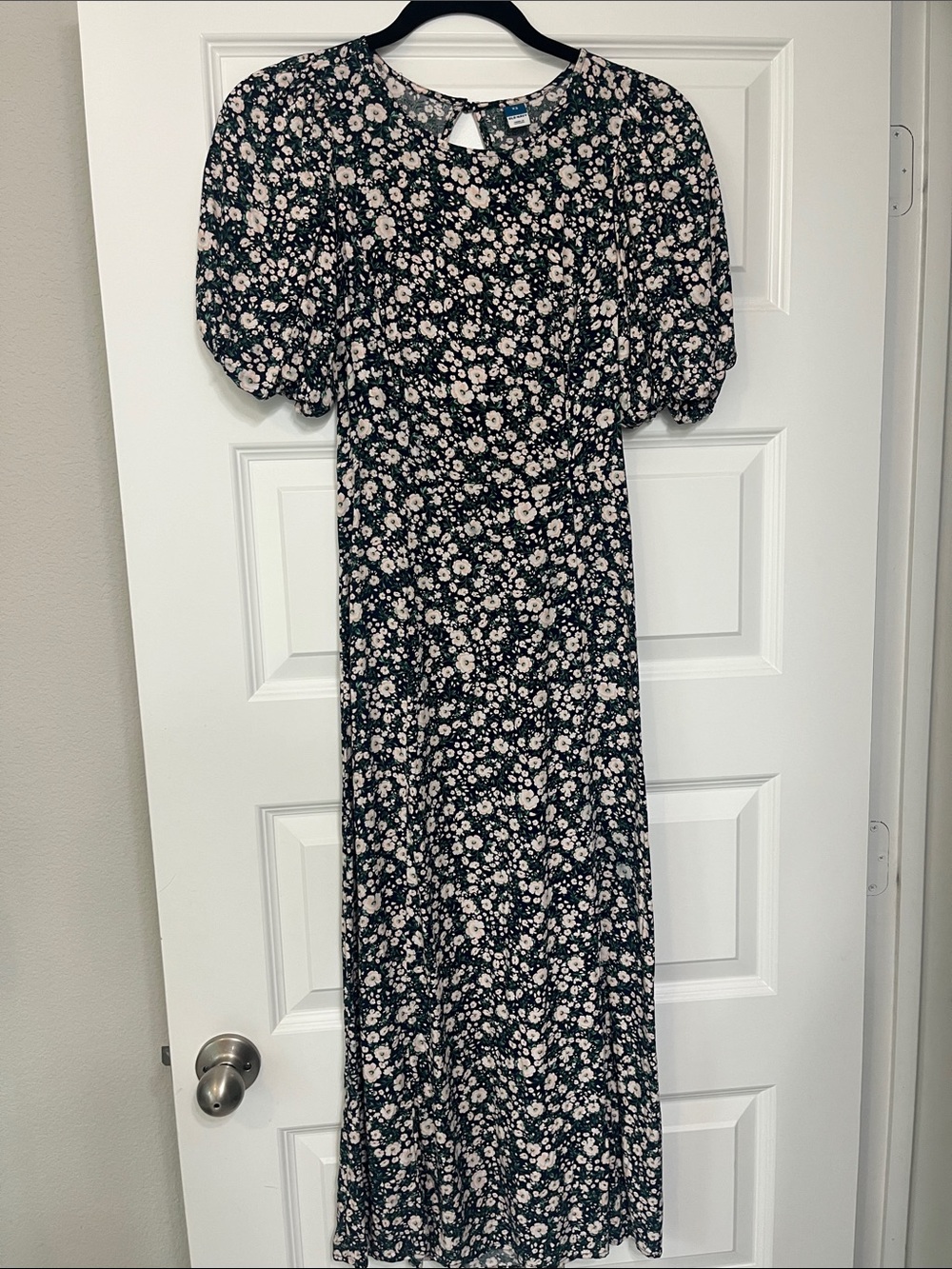 Old Navy Navy Maxi Dress with Light Pink Floral Print